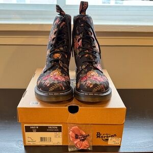 Dr. Martens Women's 1460 Black Victorian Flowers Combat Boots
